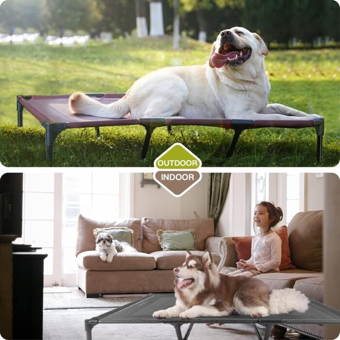 SUDDUS Elevated Dog Bed Waterproof Outdoor, Portable Raised Dog Bed, Dog Bed Off the Floor, Dog Bed Easy Clean Indoor or Outdoor Use, X-Large, Grey