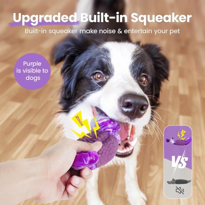 HGB Tough Dog Chew Toys for Aggressive Chewers, Squeaky Indestructible Dog Toy to Keep Them Busy & Reduce Boredom for Medium, Large Breed