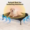 Veehoo Elevated Raised Dog Bed-Cooling Outdoor Dog Cot Bed for Large Sized Dogs Three-Sided Fence Raised Pet Cot with Mesh & No-Slip Feet Dog Hammock Bed with Removable Bolster-47 x 29" Black - Image 6