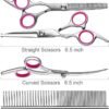 5 in1 Dog Grooming Scissors Kit, Professional Dog Scissors for Grooming with Safety Round Tips, Titanium Coated Grooming Shears for Dogs Cat Pet At Home - Image 6