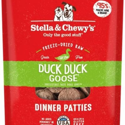 Stella & Chewy's Freeze Dried Raw Dinner Patties – Grain Free Dog Food, Protein Rich Duck Duck Goose Recipe – 25 oz Bag