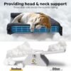 Veehoo Elevated Raised Dog Bed-Cooling Outdoor Dog Cot Bed for Large Sized Dogs Three-Sided Fence Raised Pet Cot with Mesh & No-Slip Feet Dog Hammock Bed with Removable Bolster-35 x 22" Black - Image 2