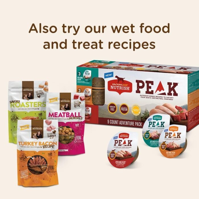 Rachael Ray Nutrish PEAK Natural Dry Dog Food, Open Prairie Recipe with Beef, Venison & Lamb, 23 Pounds, Grain Free (Packaging May Vary)