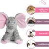 DODODOLA Dog Toys Puppy Toys Cute Squeaky Elephant Dog Toy with Crinkle Paper Stuffed Plush Animal to Keep Them Busy for Small Medium Large Dogs - Image 3