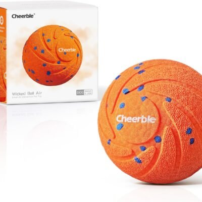 【New Material】Cheerble Smart Interactive Dog Toy, Wicked Ball AIR, Automatic Moving, Bouncing, and Rotating Ball, E-TPU Material, IPX7 Waterproof Rating, Active Rolling Ball for Medium and Large Dogs
