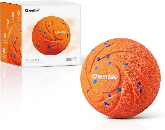 【New Material】Cheerble Smart Interactive Dog Toy, Wicked Ball AIR, Automatic Moving, Bouncing, and Rotating Ball, E-TPU Material, IPX7 Waterproof Rating, Active Rolling Ball for Medium and Large Dogs
