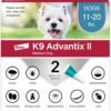 K9 Advantix II Medium Dog Vet-Recommended Flea, Tick & Mosquito Treatment & Prevention | Dogs 11-20 lbs. | 2-Mo Supply