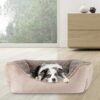 71VO1LpbpDL._AC_SL1500_.jpg JOEJOY Rectangle Dog Bed for Large Medium Small Dogs Machine Washable Sleeping Sofa Non-Slip Bottom Breathable Soft Puppy Bed Durable Orthopedic Calming Pet Cuddler, Multiple Size, Beige