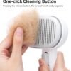 aumuca Cat Brush for Shedding, Cat Brushes for Indoor Cats, Cat Brush for Long or Short Haired Cats, Cat Hair Brush Cat Grooming Deshedding Brush for Dog Kitten Horse Massage Removes Loose Fur, White - Image 3