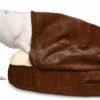 Furhaven 26" Round Orthopedic Dog Bed for Medium/Small Dogs w/ Removable Washable Cover, For Dogs Up to 30 lbs - Sherpa & Suede Snuggery - Blue, 26-inch