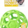 JW Pet Hol-ee Roller Dog Toy Puzzle Ball, Natural Rubber, Large (5.5 Inch Diameter), Colors May Vary