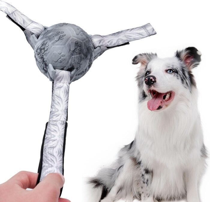 3.7" Tough Dog Toys Ball for Aggressive Chewers Large Breed – Chew, Tug, Fetch, and Swim!