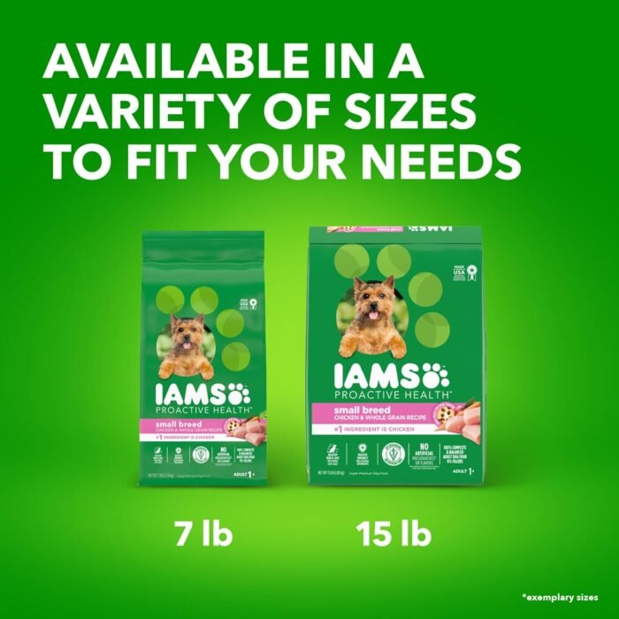 IAMS Small & Toy Breed Adult Dry Dog Food for Small Dogs with Real Chicken, 15 lb. Bag