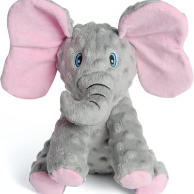 DODODOLA Dog Toys Puppy Toys Cute Squeaky Elephant Dog Toy with Crinkle Paper Stuffed Plush Animal to Keep Them Busy for Small Medium Large Dogs