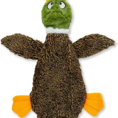 Best Pet Supplies 2-in-1 Stuffless Squeaky Dog Toys with Soft, Durable Fabric for Small, Medium, and Large Pets, No Stuffing for Indoor Play, Supports Active Biting and Play - 1Wild Duck, Small