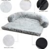 Calming Dog Bed Fluffy Plush Dog Mat for Furniture Protector with Removable Washable Cover for Large Medium Small Dogs and Cats (Large, Light Grey) - Image 3