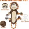 Squeaky Durable Dog Toy Large Breed, Tug of War Dog Interactive Toy, Stuffed Plush Puppy Toy with Crinkle Paper for Small, Middle, and Big Dogs Monkey,Orangutan Shape - Image 2