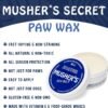 Musher's Secret Dog Paw Wax 60 g (2.1 oz) - Moisturizing Dog Paw Balm that Creates an Invisible Barrier That Protects and Heals Dry Cracked Paws - All-Natural with Vitamin E and Food-Grade Ingredients