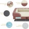Orthopedic XL Dog Bed for Extra Large Dogs, Waterproof Memory Foam Dog Beds with Sides, Non-Slip Bottom and Egg-Crate Foam Big Dog Couch Bed with Removable Washable Cover(X-Large,Pink) - Image 3