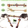SHARLOVY Large Tough Chew Toys for Aggressive Chewers Large Breed,Heavy Duty Dental Rope Toys Kit for Medium Dogs,5 Knots Indestructible Cotton Puppy Teething Chew Tug Toy Set of 9 - Image 3
