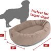 Majestic Pet 40 Inch Suede Calming Dog Bed Washable – Cozy Soft Round Dog Bed with Spine Support for Dogs to Rest their Head - Fluffy Donut Dog Bed 40x29x9 (Inch) - Round Pet Bed Large – Stone - Image 3