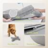 Extra Large Dog Bed - Orthopedic with Cooling Gel Memory Foam, Waterproof XL with Removable Washable Cover, 42" Dog Sofa Couch Dutch Velvet with Bone Toy, Light Gray