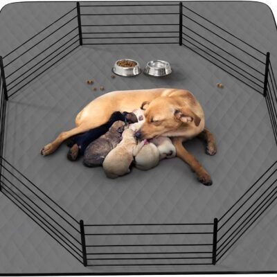 Washable Puppy Dog Pee Pad, 34" X52" Waterproof Whelping Training Pet Mat for Playpen, Crate, Potty, Floor, Bed, Sofa and Trunk, Reusable Pee Pads for Dogs, Cats, Bunny