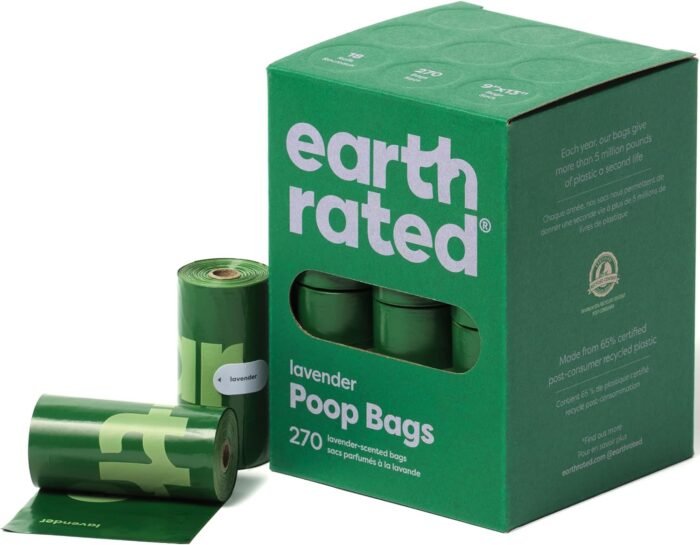 Earth Rated Poop Bags for Dogs, Guaranteed Leak Proof and Extra Thick Waste Bag Refill Rolls, Lavender Scented, 270 Count