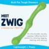 West Paw Zogoflex Echo Zwig Squeezy Dog Fetching Stick – Bouncy, Hollow, Squishy Interactive Toy for Puppies, Large Dogs – Floatable Stick, Lightweight Chewy Toy for Catch/Fetch – 13.75”, Jungle Green - Image 2