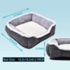 Dog Beds for Small Dogs, Cute Cat Beds for Indoor Cats, Super Soft Washable Cat Bed with Anti-Slip & Water-Resistant Bottom, Luxury Durable Kitten Bed and Puppy Bed, Square Grey Animal Pet Beds - Image 5