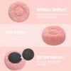 Veehoo Calming Cat Bed & Dog Bed, Anti-Anxiety Donut-Shaped, Plush Faux Fur & Cotton, 20" Pink, Machine Washable, 15 lbs Max Weight - Image 4