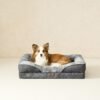 EHEYCIGA Memory Foam Dog Bed for Large Sized Dog, Orthopedic Dog Sofa Bed with Sides and Waterproof Liner, Washable Bolster Pet Bed Couch with Removable Cover, 36x27x7 Inch, Grey