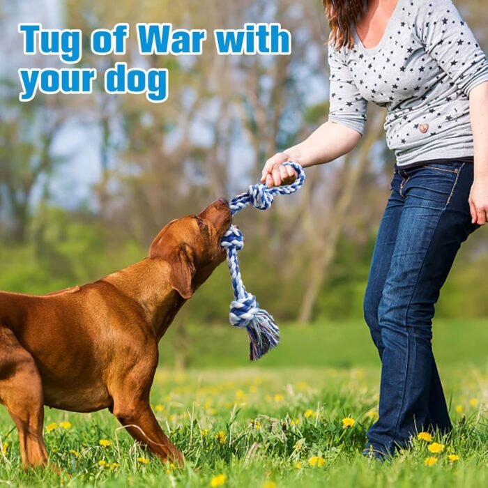 UPSKY Dog Rope Toys 2 Nearly Indestructible Dog Toys, Dog Toy for Medium to Large Breed, Dental Cleaning Chew Toys, Dog Tug Toy for Boredom, Dog Teething Toys, Dog Rope Toy for Aggressive Chewers