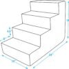 Best Pet Supplies Dog Stairs & Steps - Foam Steps for Small Dogs & Cats, Non-Slip Indoor Balanced Pet Step Support, Dog Ramp, No Assembly, Ash Gray Linen, 4-Step (18-inch Height). - Image 2