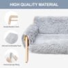 MEWOOFUN Cat Couch Bed, Pet Sofa for Indoor Cats Wooden Indoor Elevated Cat Beds with Removable Mattress Cover Suitable for Kitty, Puppy or Small Animal (Grey, Medium) - Image 3