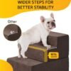 Dog Stairs for High Bed, Extra Wide Dog Steps for Bed Couch Sofa, 35D Foam Pet Steps for Small Dogs and Cats, Pet Stairs 2 in 1 with Non-Slip Bottom Brown, 5 Steps - Image 4