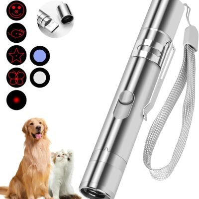 Cat Toys, Cat Toy Red Pointer for Indoor, Rechargeable, 5 Adjustable Patterns, 3 Modes Training Chaser Pet Toy Pointer, Interactive Pet Cat/Dog Toy for Cats Fun Playing Exercise