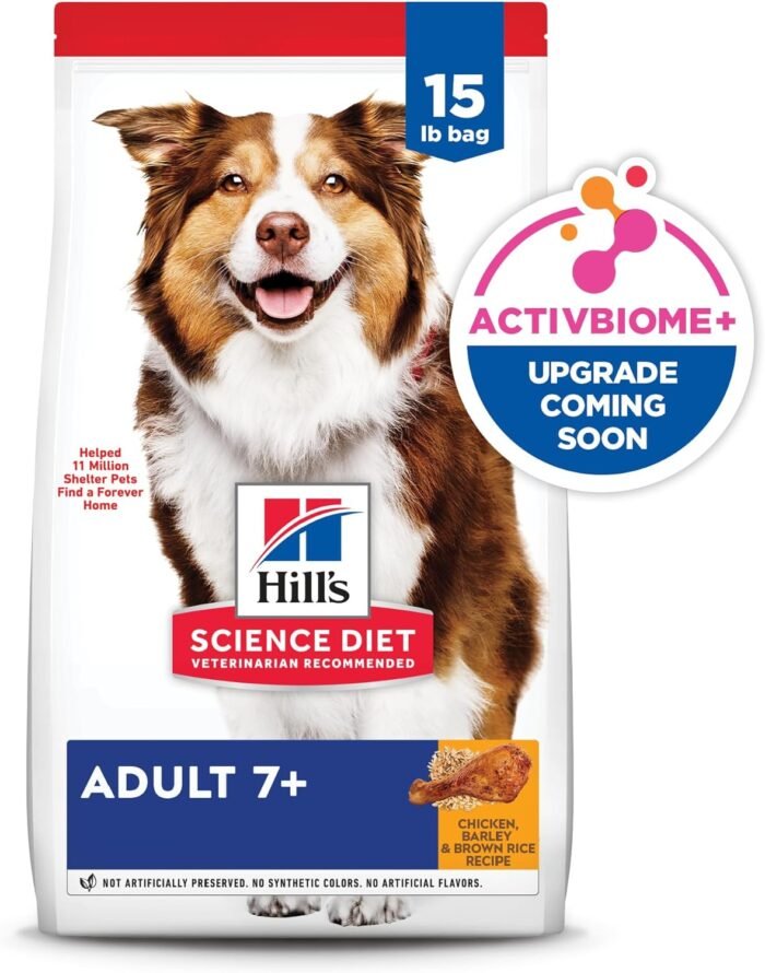 Hill's Science Diet Senior 7+ Chicken Meal, Barley & Brown Rice Recipe Dry Dog Food, 15 lbs.