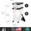 IRIS USA Dog Food Storage Container, 30 lbs & 11 lbs Combo, Cat Food Storage Container, Dog Treat Container, Airtight, Stackable, 2-Cup Scoop, Wheels, Easy Mobility, Black - Image 6