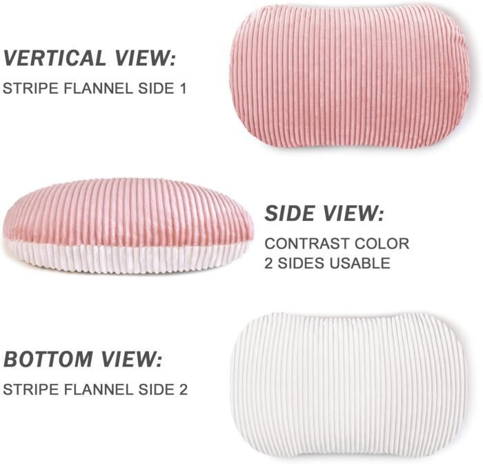 Patas Lague Reversible Orthopedic Dog Bed for Medium Dogs 30''x20'', Memory Foam Supportive Therapy Fillings Deep Sleep Pet Beds with Removable Cover Soft Warm Washable Cat Cuddler Bed Pink