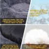 Dog Bed Calming Dog Beds for Small Medium Large Dogs - Round Donut Washable Puppy Dog Bed, Anti-Slip Faux Fur Fluffy Donut Cuddle Anxiety Cat Pet Bed(28" Dark Grey)