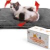Mora Pets Self Heating Cat Bed Self Warming Cat Pad Ultra Warm Thermal Cat Mat Pet Bed 24 x 18 Inches with Removable Cover Outdoor Indoor for Cats and Small Dogs Machine Washable