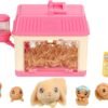 Little Live Pets - Mama Surprise Minis. Feed and Nurture a Lil' Bunny Inside Their Hutch so she can be a Mama. She has 2, 3, or 4 Babies with Surprise Accessories to Dress Up The Babies