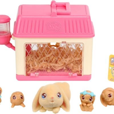 Little Live Pets - Mama Surprise Minis. Feed and Nurture a Lil' Bunny Inside Their Hutch so she can be a Mama. She has 2, 3, or 4 Babies with Surprise Accessories to Dress Up The Babies