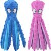 HGB Squeaky Dog Toys - Octopus No Stuffing Crinkle Plush Large Dog Toys to Keep Them Busy for Puppy Teething Chewing, Pet Supplies for Small, Medium, and Large Breeds, 2 Pack