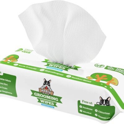 Pogi's Dog Grooming Wipes - 100 Dog Wipes for Cleaning and Deodorizing - Plant-Based, Hypoallergenic Pet Wipes for Dogs, Puppy Wipes - Quick Bath Dog Wipes for Paws, Butt, & Body - Fragrance Free