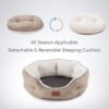 Bedsure Dog Beds for Small Dogs - Round Cat Beds for Indoor Cats, Washable Pet Bed for Puppy and Kitten with Slip-Resistant Bottom, 20 Inches, Camel - Image 4