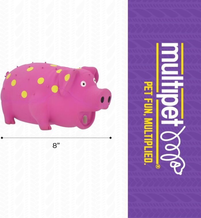 Multipet's 9-Inch Latex Polka Dot Globlet Pig Dog Toy, Assorted Colors