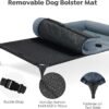 Veehoo Cooling Elevated Dog Bed + Removable Fluffy Plush Pillow Cushion, Raised Dog Bed with Washable Bolster Mat, Breathable Teslin Mesh, No-Slip Feet, 32" x 25" Dog Couch Bed, Haze Blue, CWC2331E - Image 4