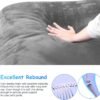 Magic Dog Super Soft Extra Large Dog Bed, 47 Inches Orthopedic Foam Dog Beds for XL Dogs, Jumbo Pet Bed with Anti Slip Bottom, Dog Sleeping Mattress with Removable and Washable Cover, Grey - Image 2